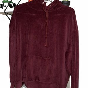 Burgundy velour hoodie